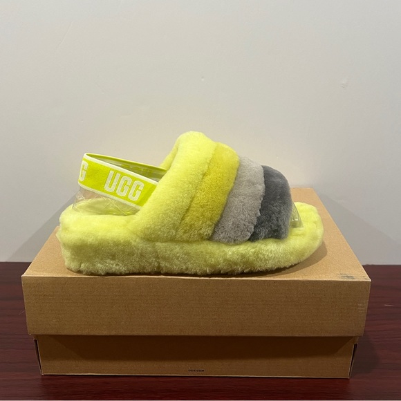 Ugg Fluff Yeah Slide, 1097169, Green & Grey - Picture 1 of 12
